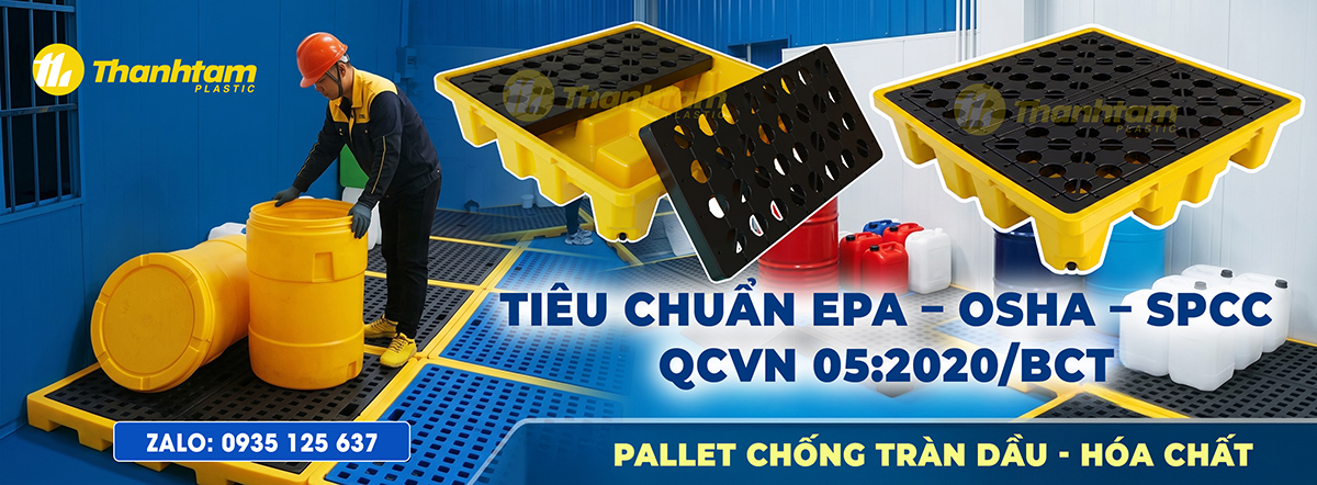 Pallet chống tràn dầu hóa chất